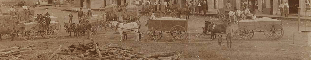 old photo with buckboards